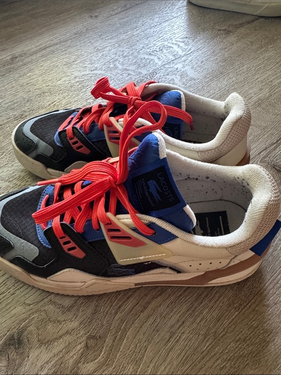Lacoste Other - Lacoste Black, Blue & Red Athletic Sneakers